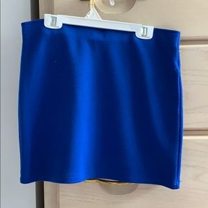 Blue bodycon mini skirt